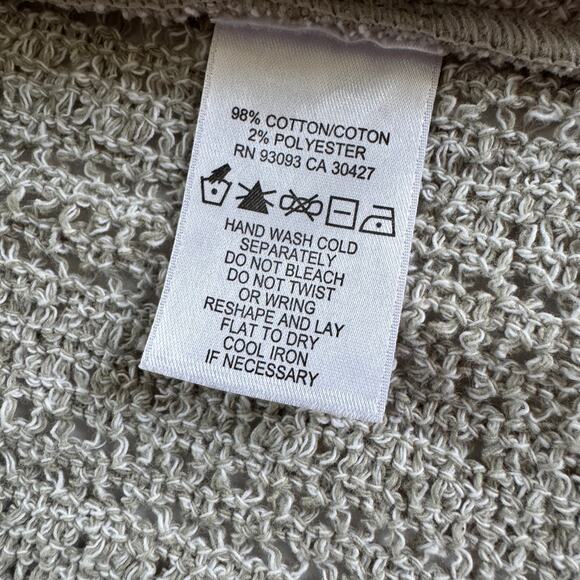 Nic +Zoe Sweater Women's XS Gray Sage Fringe Knit Open Front - Picture 5 of 9